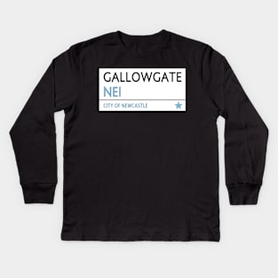 GALLOWGATE ROAD SIGN -  NEWCASTLE Kids Long Sleeve T-Shirt